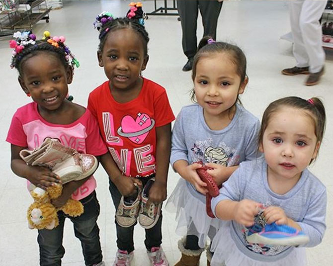 Young girls at the Day Without Shoes Event